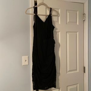 Black lace mid length spaghetti strap dress size XL
